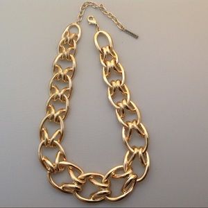 Gold tone large TTAHARI link statement necklace